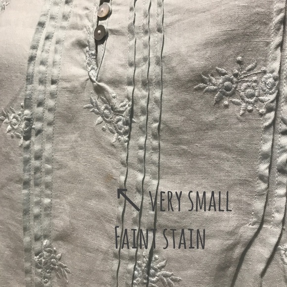 ST TROPEZ WEST sea foam green linen tunic ▪️sz L - Picture 8 of 8